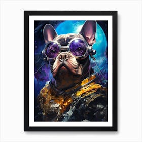 French Bulldog With Goggles Art Print
