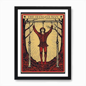 The Hanged Man Tarot Card, Vintage 0 Art Print