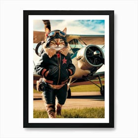 Pilot Cat Art Print