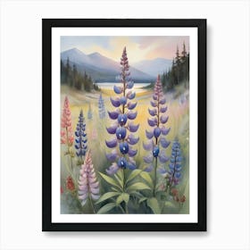 Finlands Lupine Floral Art Art Print