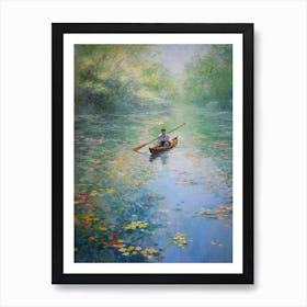 Kayacking In The Style Of Monet 4 Art Print