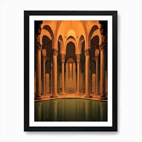 Basilica Cistern Yerebatan Sarnc Modern Pixel Art 1 Art Print