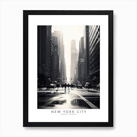 Poster Of New York City, Black And White Analogue Photograph 3 Art Print