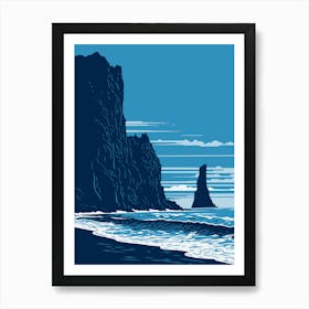 Black Sand Beach Art Print