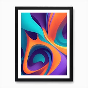 Abstract Colorful Waves Vertical Composition 4 Art Print