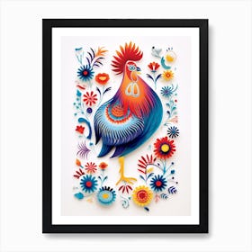 Scandinavian Bird Illustration Chicken 6 Art Print