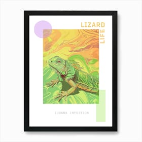 Green Iguana Modern Illustration 1 Poster Art Print
