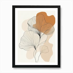 Abstract Ginkgo Leaves Art Print