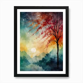 Watercolor Tree Painting 4 Art Print