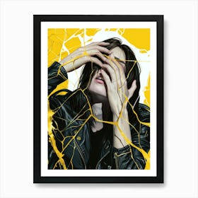 Girl With A Broken Face Art Print