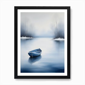 Abstract Blue Boat Art Print