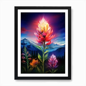 Indian Paintbrush Wildflower  (3) Art Print