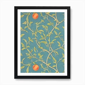 Peach Vintage Botanical Fruit Art Print