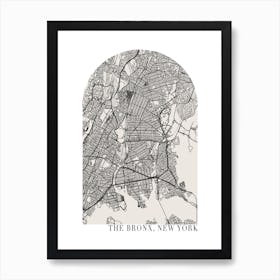 The Bronx New York Boho Minimal Arch Street Map 1 Poster