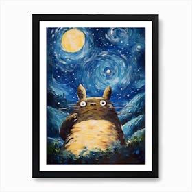 Starry Night Totoro Art Print