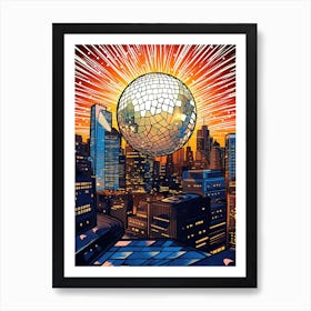 London Downtown Giant Disco Ball 1 Art Print