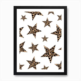 Leopard Print Stars Pattern 1 Art Print