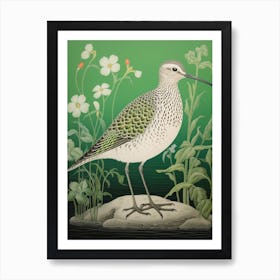 Ohara Koson Inspired Bird Painting Dunlin 3 Art Print