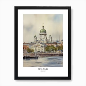 Helsinki, Finland 2 Watercolor Travel Poster Art Print