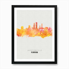 Jacksonville Florida City watercolor Art Print