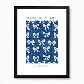 White And Blue Bows 6 Pattern Poster Art Print