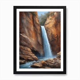 Waterfall Pouring Into The Canyon Art Print