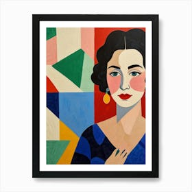 Woman With Earrings Art Print