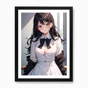 Anime Girl In White Dress Art Print