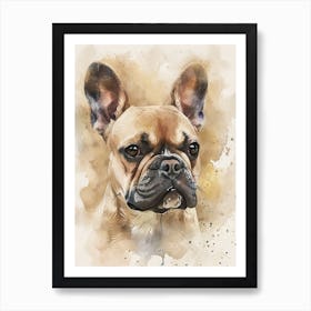 French Bulldog Watercolor Painting 4 Art Print