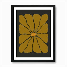 Autumn Flower 04 - Soot Brown Art Print