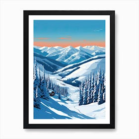 Taos Ski Valley   New Mexico, Usa, Ski Resort Illustration 2 Simple Style Art Print