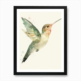 Charming Nursery Kids Animals Hummingbird 2 Art Print