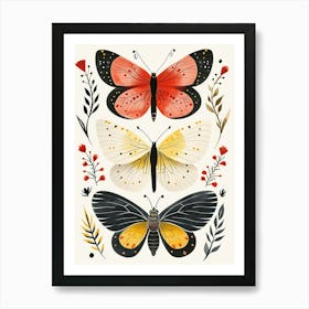 Colourful Insect Illustration Butterfly 17 Art Print