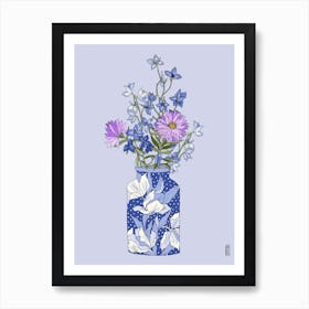 Delphinium Vase Purple Art Print