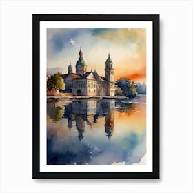 Watercolor Of A Church 2 Art Print