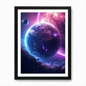 Nebula Planet Galaxy Art Print