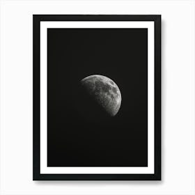 Moon In Black And White Art Print