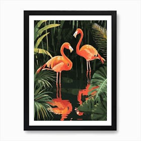 Greater Flamingo Pakistan Tropical Illustration 7 Art Print