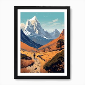 Great Himalaya Trail Nepal 1 Vintage Travel Illustration Art Print