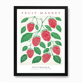 Raspberry Fruit Poster Gift Germany Market Art Print