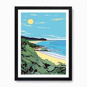 Minimal Design Style Of Byron Bay, Australia 2 Art Print