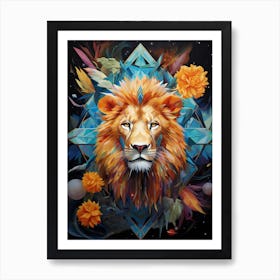 Lion Art Painting Contemporary Style 3 Art Print