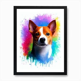 Basenji Rainbow Oil Painting Dog Art Print