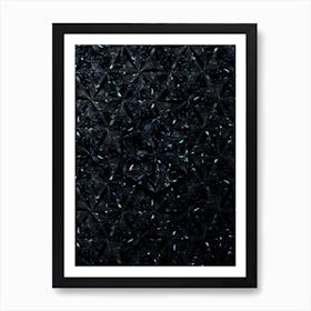 Jewel Black Diamond Pattern Array with Center Motif n.0001 Art Print
