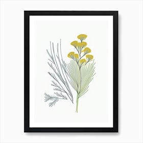 Fennel Seed Spices And Herbs Minimal Line Drawing 5 Art Print
