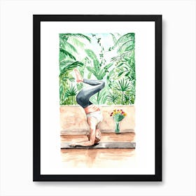 Headstand Yoga Pose Art Print