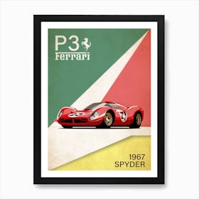 Ferrari P3 Spyder Vintage Poster Art Print