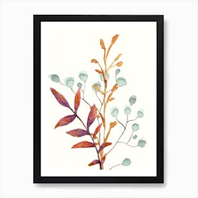 wild leaves branch Art Print