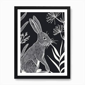 Chinchilla Rabbit Minimalist Illustration 2 Art Print