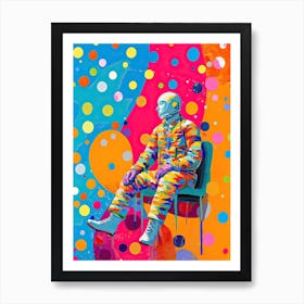 Astronaut Colourful Illustration 3 Art Print